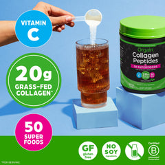 Orgain collagen powder in coffee image shows an easy morning ritual with collagen.