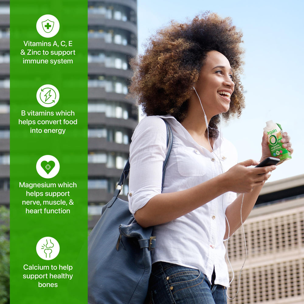 Orgain Organic fruits and vegetables blend ingredients on the label