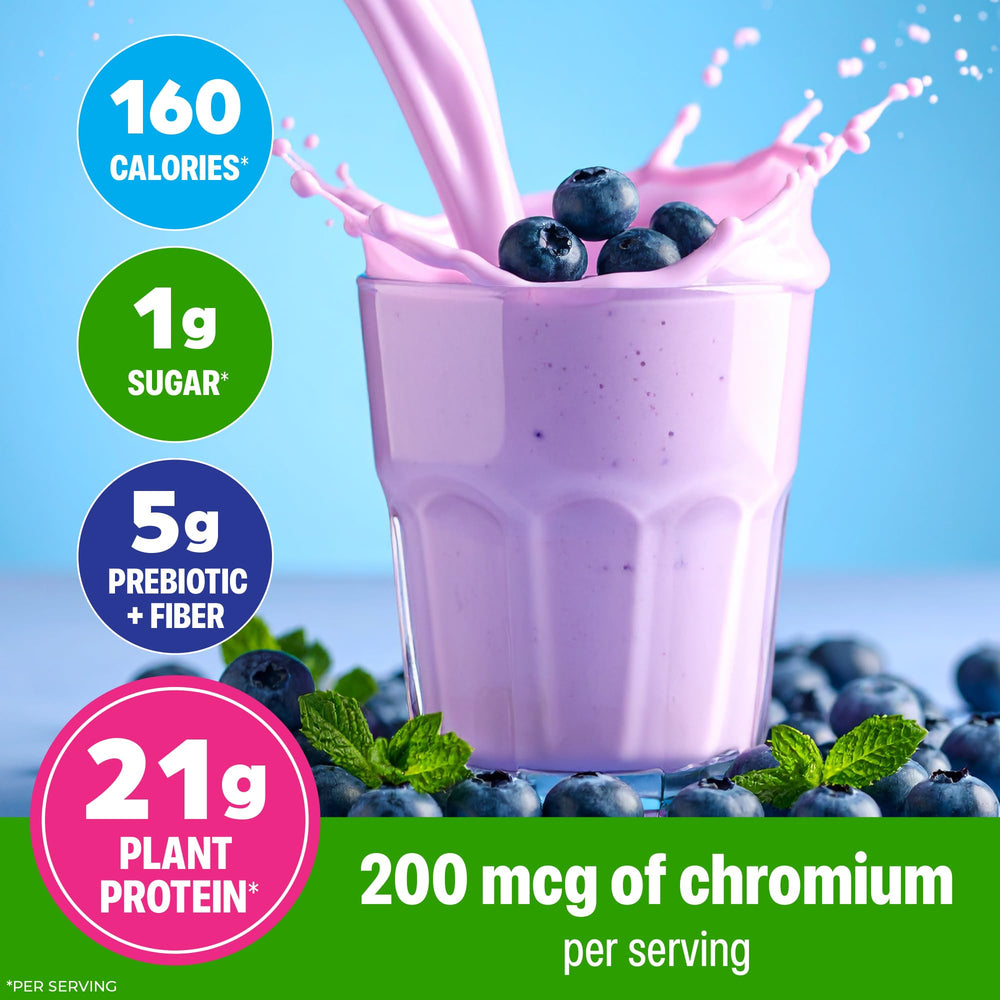 Glass of vanilla bean shake made with Orgain Protein + Metabolism Blend after a workout