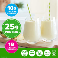 Baking batter featuring Orgain Vanilla Bean protein powder