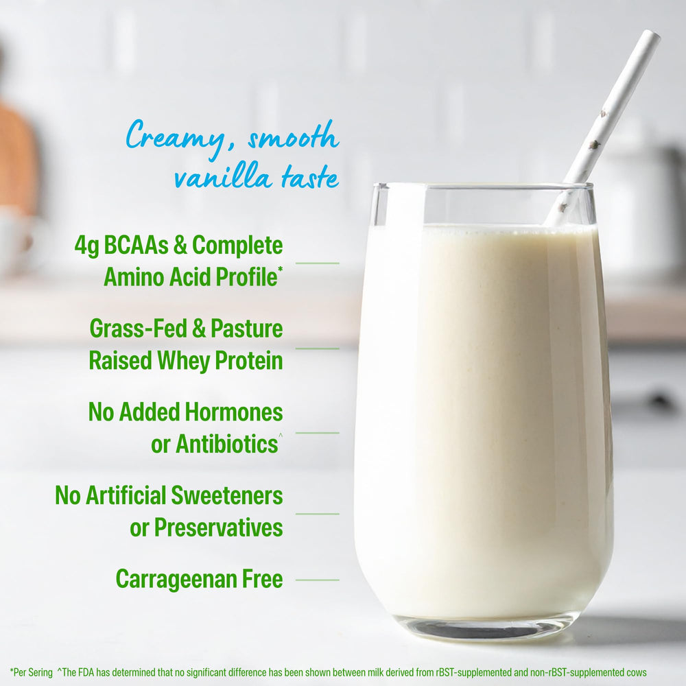 Orgain Vanilla Bean whey powder used in baking and oats.