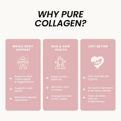 Organic Collagen Australia packaging strawberry capsules on desk indicates simple one-pill use.