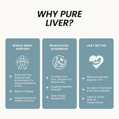 Organic Collagen Australia liver capsules packaging box with product details.
