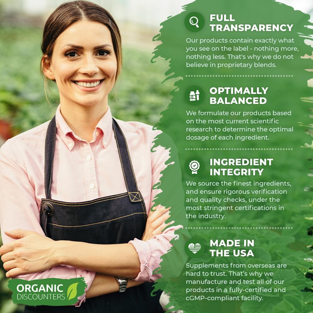 USA-made production line symbol on Organic Discounters Milk Thistle packaging