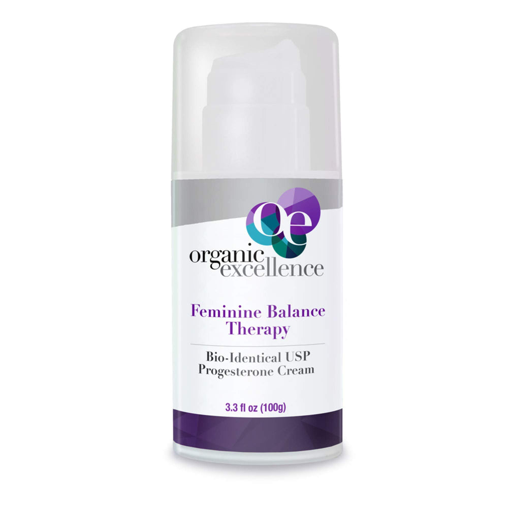 Organic Excellence Feminine Balance cream bottle for daily self-care