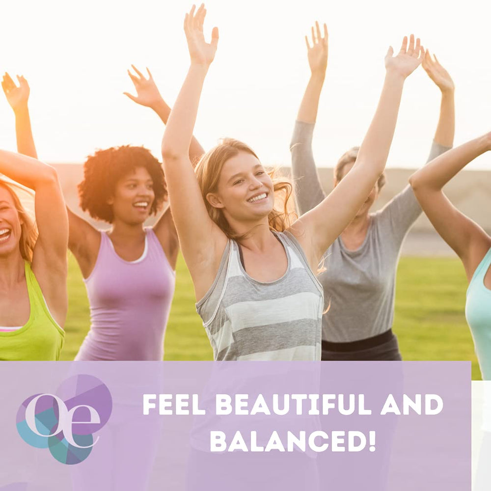 Organic Excellence Feminine Balance cream on chest area for soothing routine