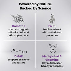 Organic Excellence hair-growth thick strands closeup suggesting vibrant fullness