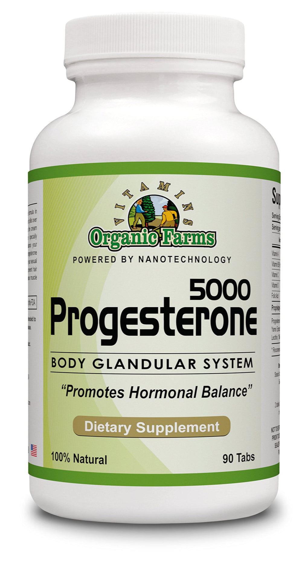 Organic Farms Vitamins Progesterone 5000 bottle supports daily hormone balance