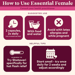 Organic India Essential Female packaging box emphasizing sustainable farming