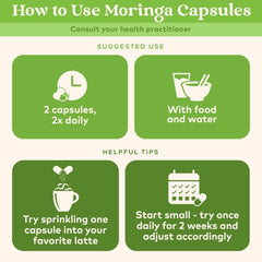 Organic India Moringa capsules used daily in a routine.