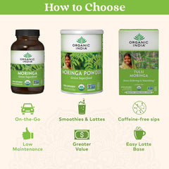 Organic India Moringa capsules portable pack ideal for travel.