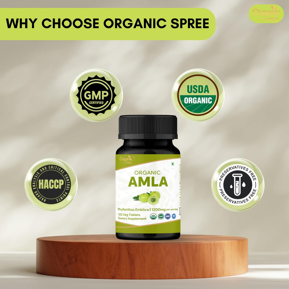Organic Spree Amla label indicates pack of 3.