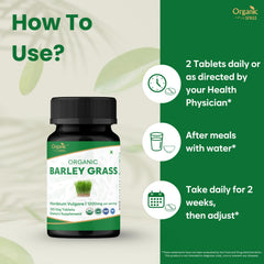 Organic Spree Barley Grass Tablets pouring into hand suggests easy daily dosage
