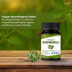 Organic Spree Bhringraj bottle close up for daily use.