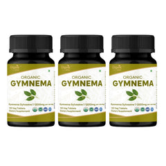 Organic Spree Gymnema 120 tablets in a 3-pack bottle suggesting metabolic balance.