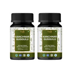 Organic Spree Kanchnar Guggulu tablets in bottle for convenient detox support.