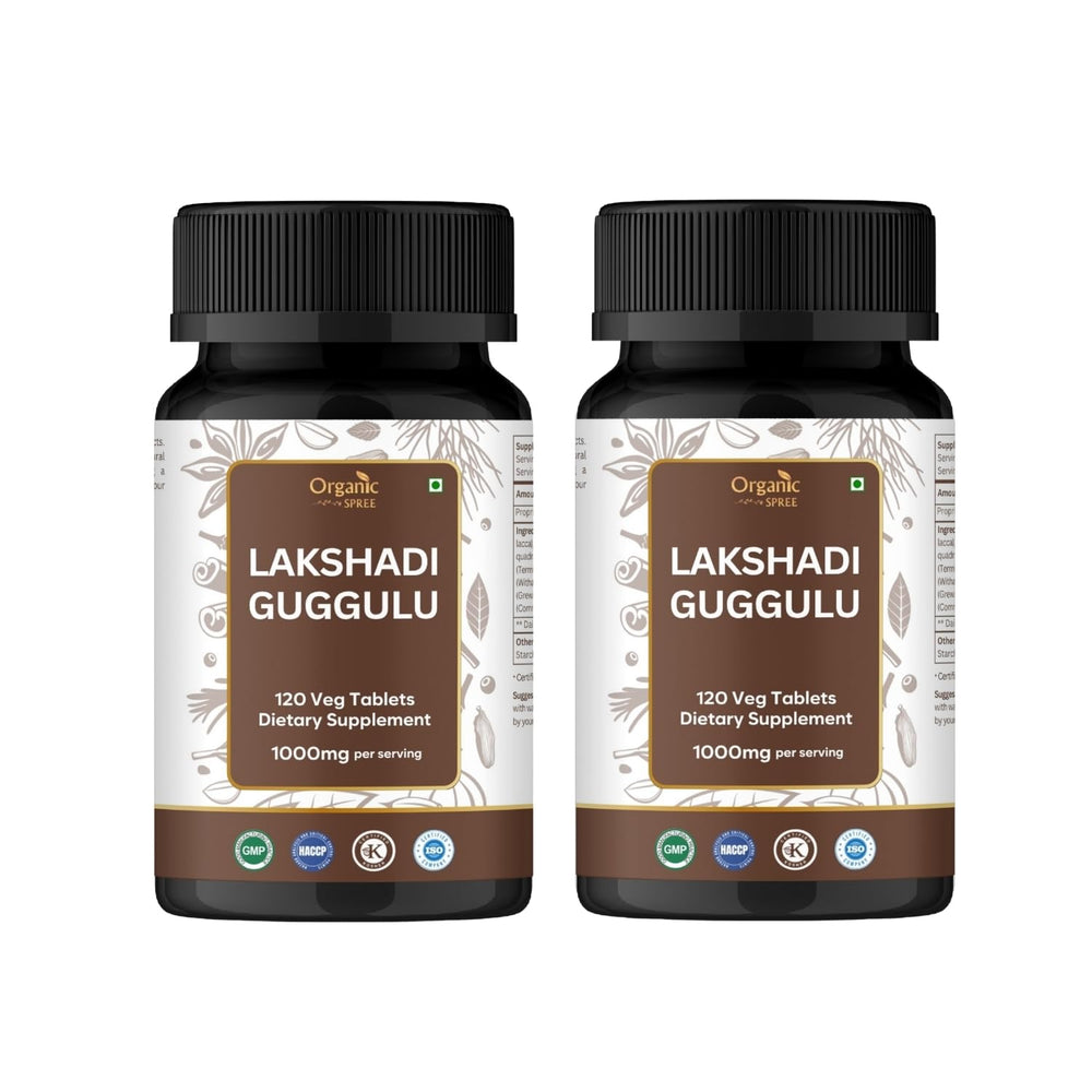 Organic Spree Lakshadi Guggulu packaging highlights bone and joint support.