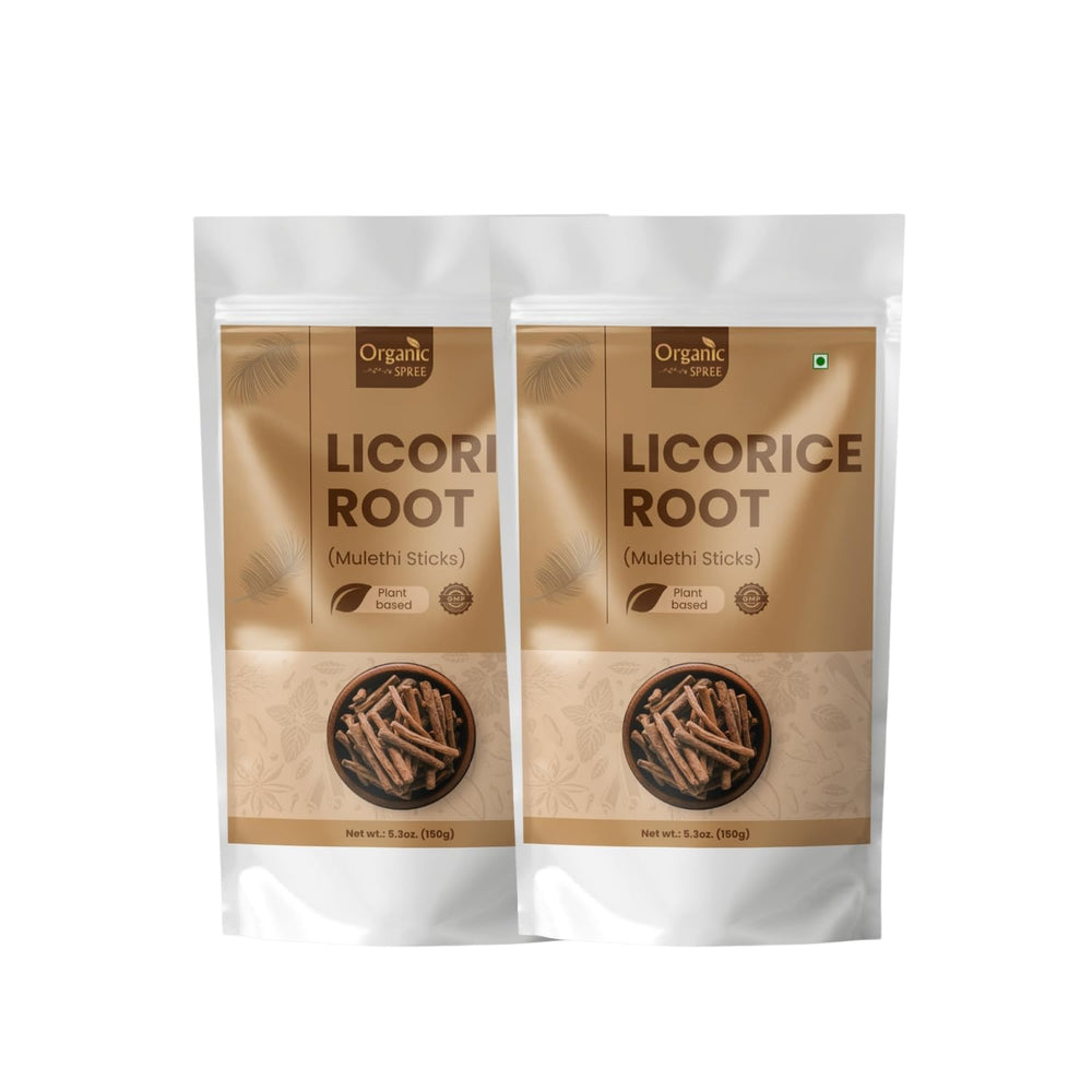 Organic Spree Licorice sticks front package highlighting pure Yashtimadhu for daily use.