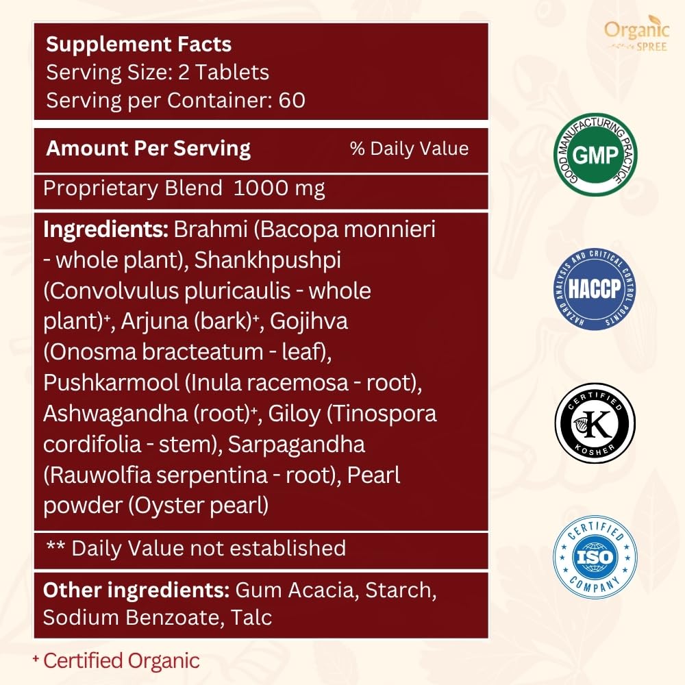 Organic Spree Mukta Vati herbs Sarpagandha Brahmi Shankhpushpi for balanced wellness
