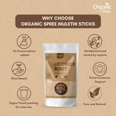 Organic Spree Mulethi sticks served in a warm cup, inviting aroma.