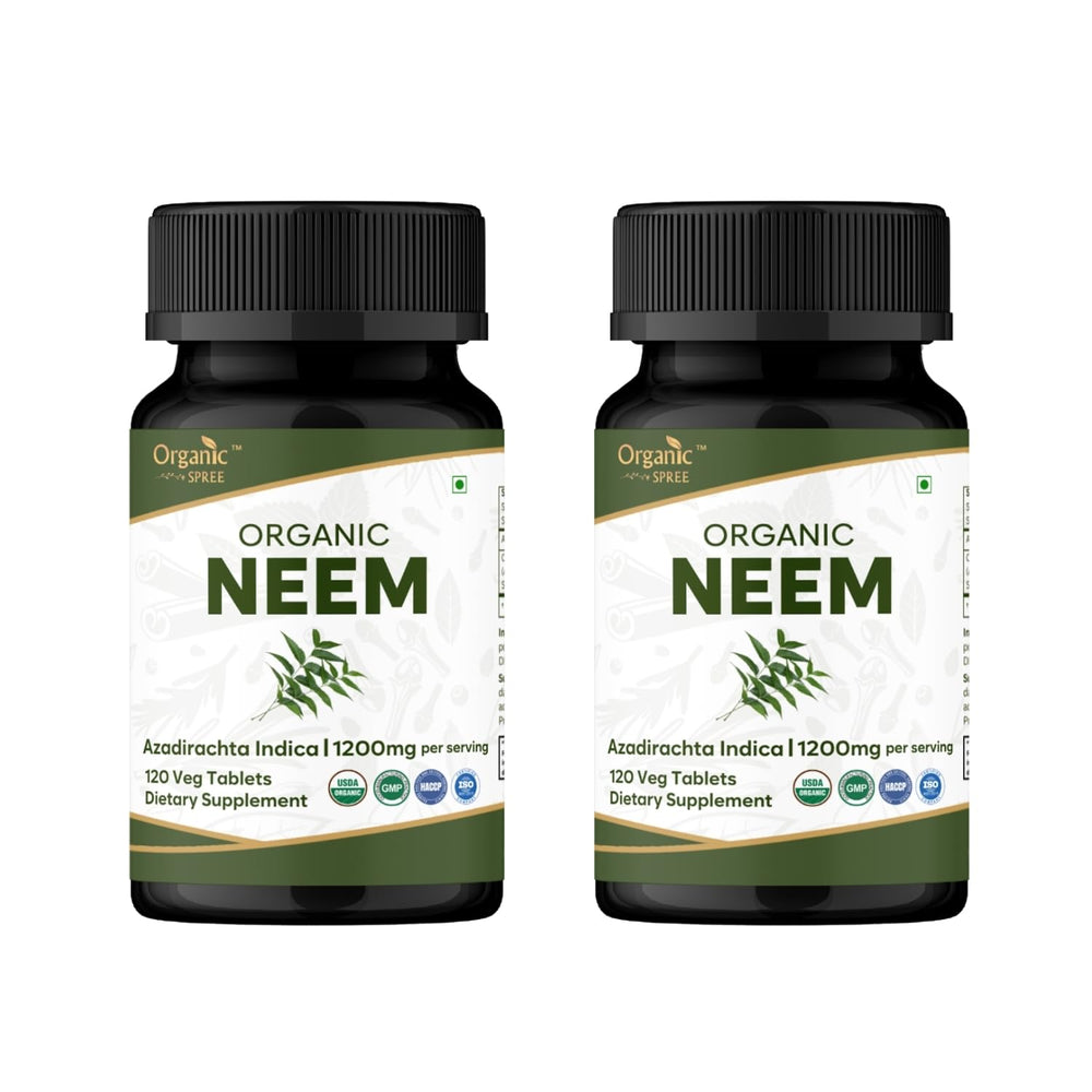 Organic Spree Neem 120 tablets bottle image for daily skin-support routine
