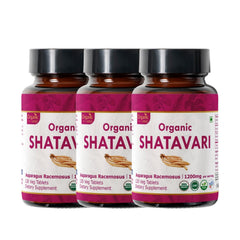 Organic Spree Shatavari tablets front label shows premium organic quality.