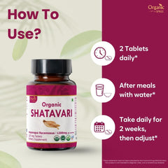 Organic Spree Shatavari tablets held in hand