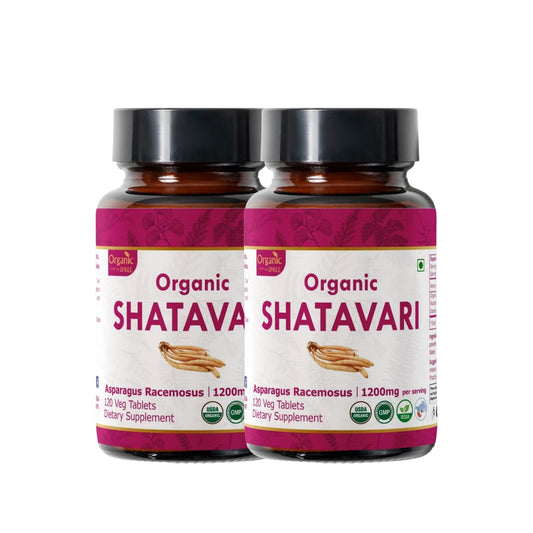 Organic Spree Shatavari tablets pack front for daily wellness