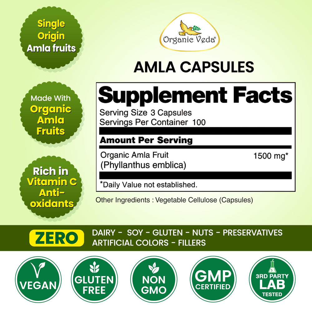 Organic Veda amla fruit powder close-up highlighting natural origin and texture