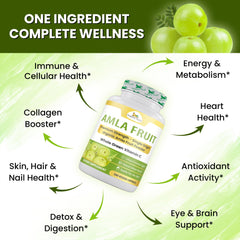 Organic Veda amla label packaging emphasizing vegan, gluten-free, non-GMO promise