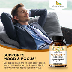 Organic Veda Ashwagandha tablets neatly stacked for consistent daily use.