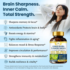 Organic Veda FocusBotaniQ label detail highlights natural ingredients for focus