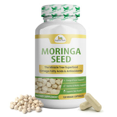 Organic Veda Moringa Seed Capsules bottle for daily vitality