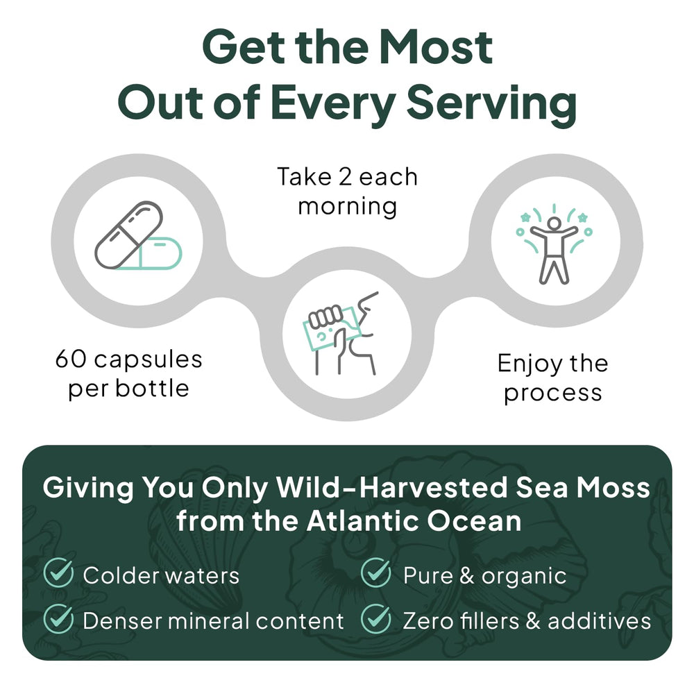 Organics Ocean Atlantic-sourced sea moss product packaging and label