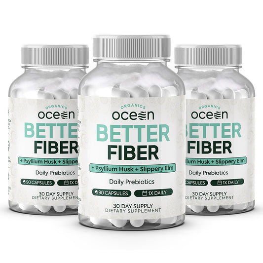 Organics Ocean Better Fiber bottle front view supports daily digestion and regularity.