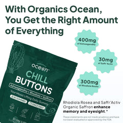 Organics Ocean Chill Buttons ashwagandha gummy calm support