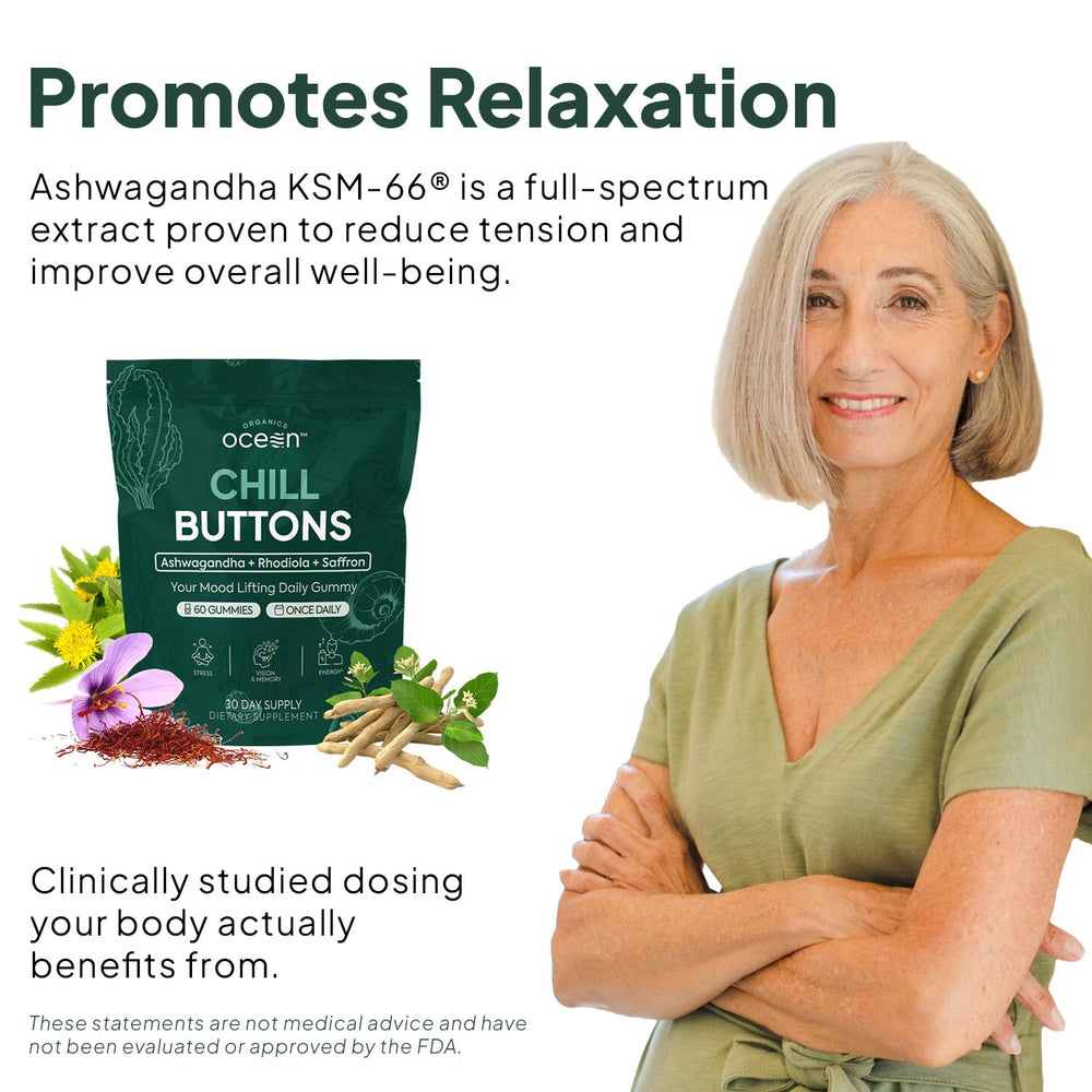 Organics Ocean Chill Buttons Saffr'Activ saffron for mood support.