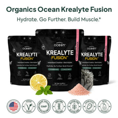 Back label of Krealyte Fusion emphasizing vegan and sugar-free features