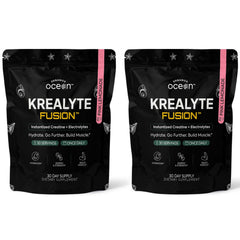 Organics Ocean Krealyte Fusion powder in a jar delivering 5g creatine per serving for workouts