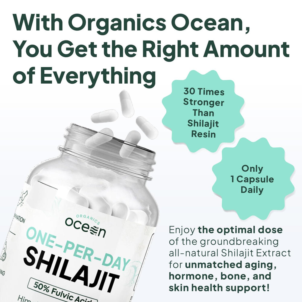 Organics Ocean one-per-day packaging close-up with simple daily routine