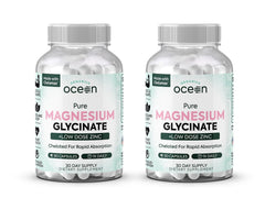 Organics Ocean Pure Magnesium Glycinate with Zinc bottle shows compact, high-potency daily support.