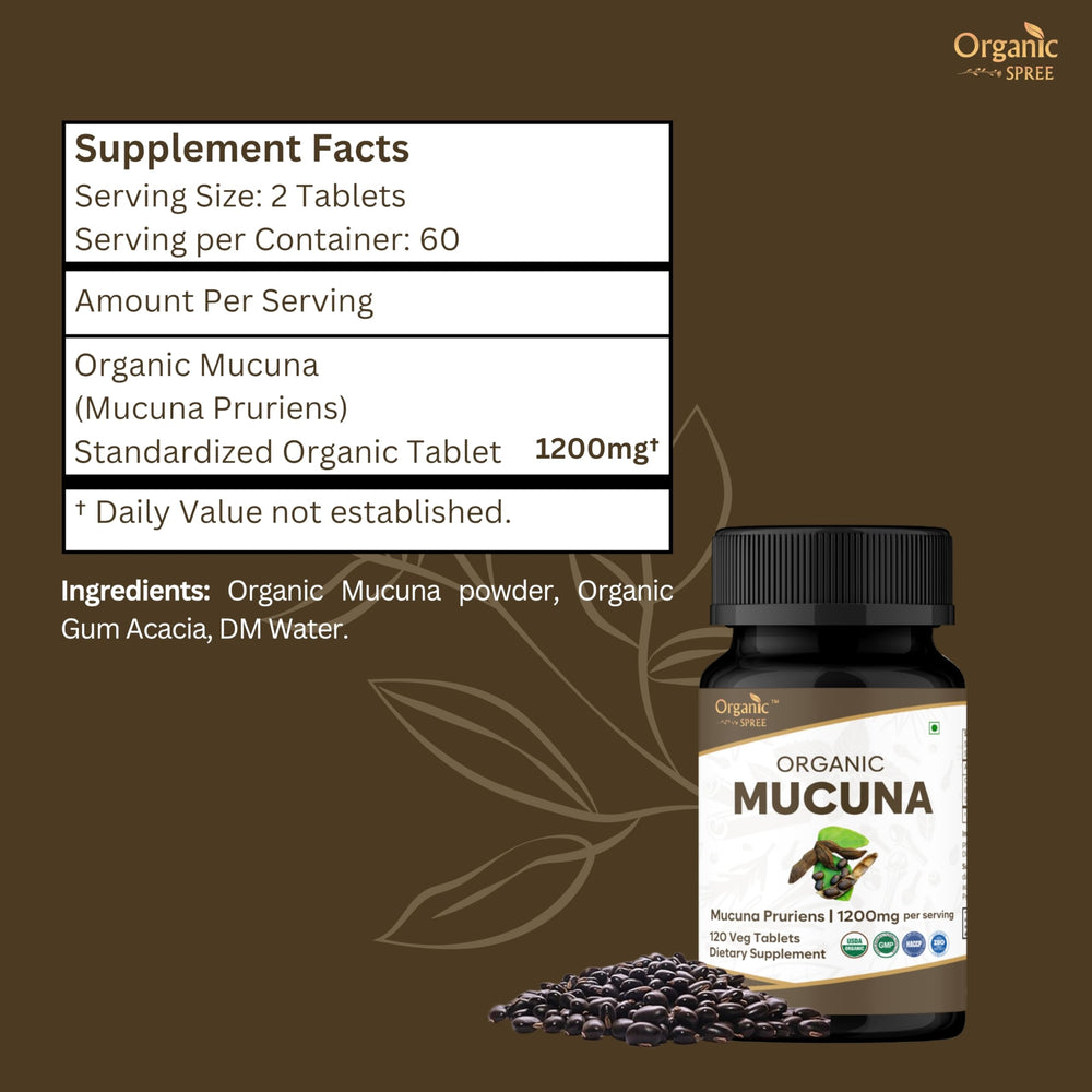 Organic Spree Mucuna pruriens seeds detail conveying natural ingredients.