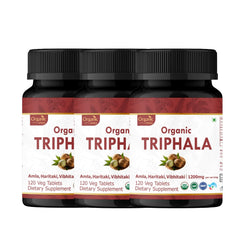ORGANIC SPREE Triphala bottle front view showing packaging for convenient digestive support