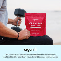 Organifi Creatine Chews travel-tin ready for on-the-go workouts