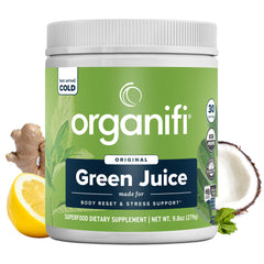 Organifi Green Juice tub front for daily wellness boost