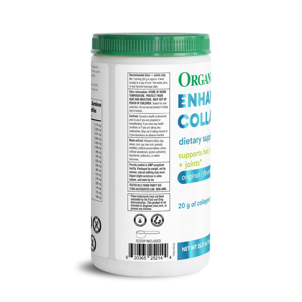 Organika Collagen Powder stirred into soup for a versatile meal addition.