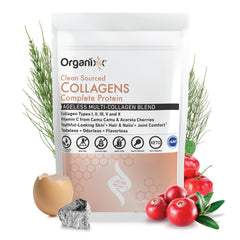 Organixx Clean Sourced Collagen Powder bottle, unflavored, ideal for daily use.