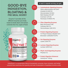Organixx Enzyme 17 capsules poured into a glass for daily use