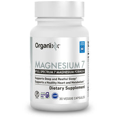 Organixx Magnesium bottle label shows Vitamin B6 and manganese citrate ingredients