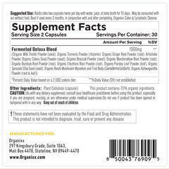 Organixx Packaging and label close-up showing clear ingredient list.
